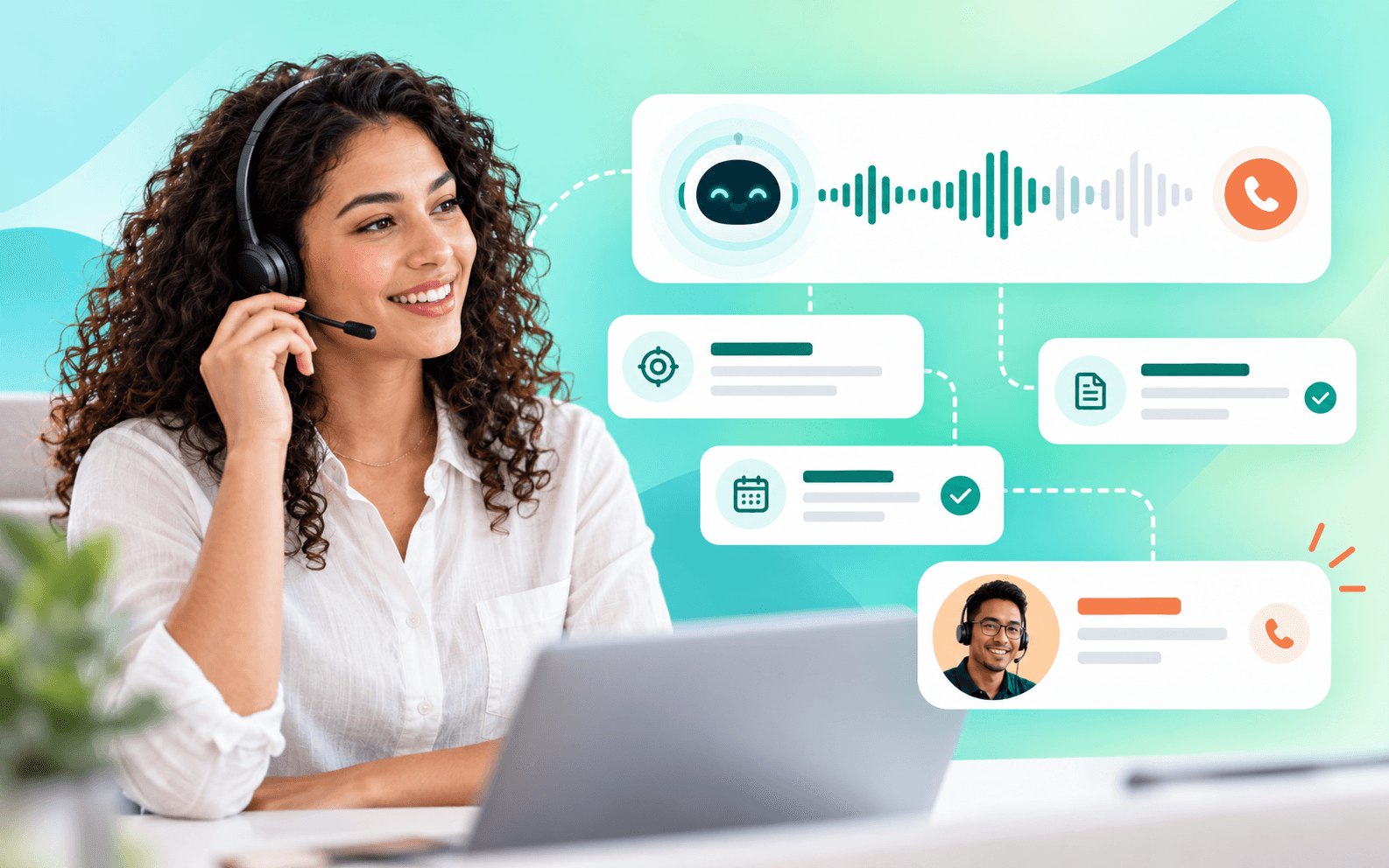 Business leader configuring an AI voice assistant