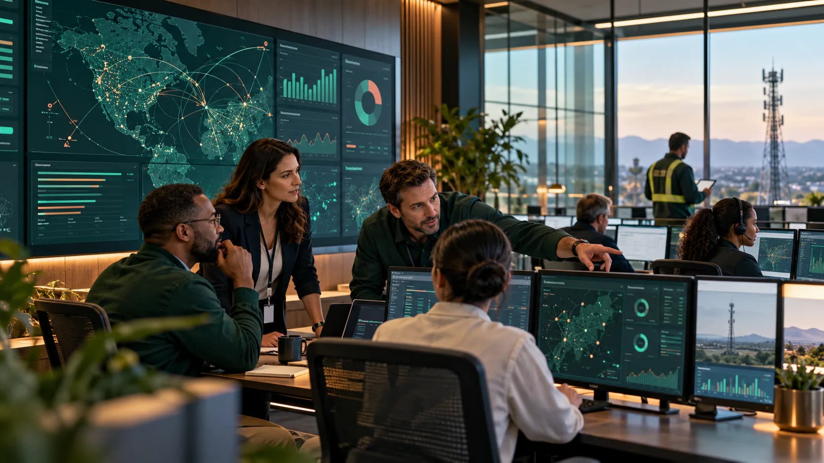 Telecommunications teams working with Trivoh